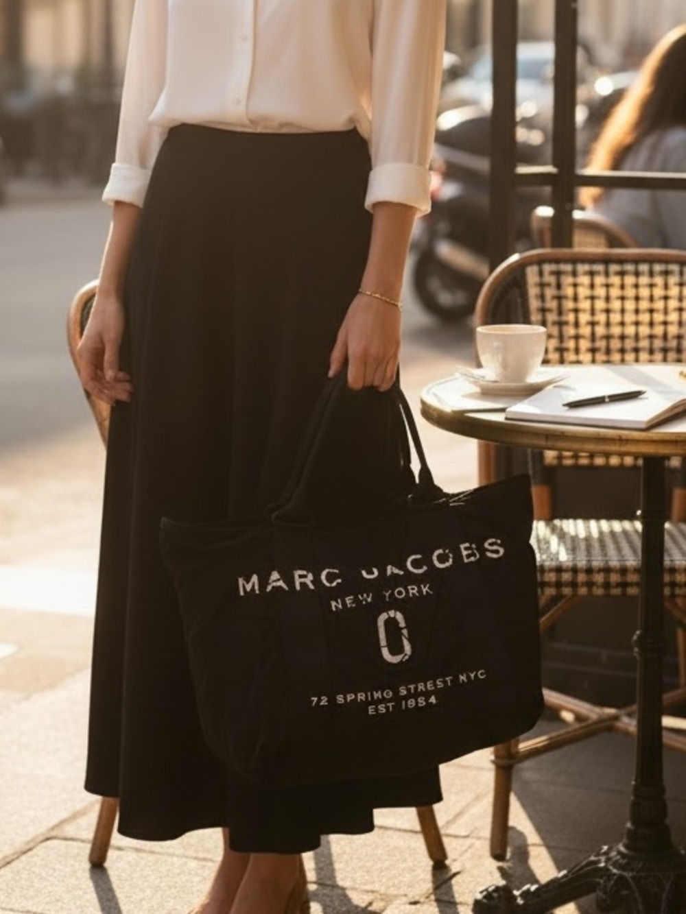 Marc Jacobs Black Logo Tote Bag